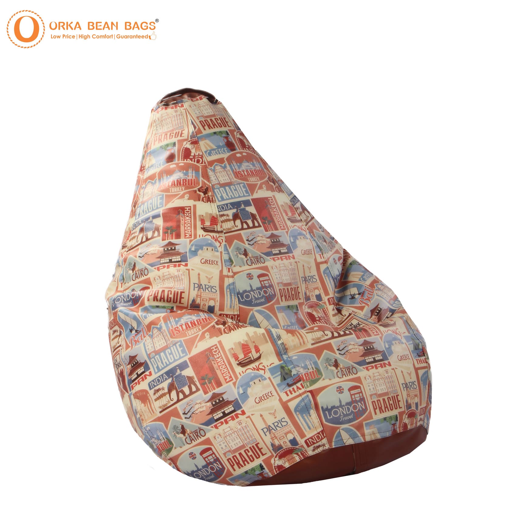 Orka Contries Theme XXL Filled Bean Bag With Beans - Multicolor view 3